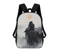 sinyumoney Mochila Escolar Infantil Impresa En 3D Couple on Clifftop with Serene Sunset Glow Mochila Mochilas Deportivas Para Niños Y Niñas Mochila De Moda 17inch