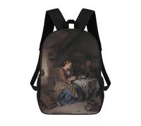 sinyumoney Mochila Escolar Infantil Impresa En 3D Couple Praying in A Humble Home Mochilas Para Libros Mochilas De Viaje Informales Mochila De Gran Capacidad Para Niños 17inch