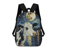 sinyumoney Mochila Escolar Infantil Impresa En 3D Cow Under The Moon Mochila Mochilas Deportivas Para Niños Y Niñas Mochila De Moda 17inch