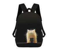 sinyumoney Mochila Escolar Infantil Impresa En 3D Crazy Cat with Coffee Para Niños Mochilas De Viaje De Alta Capacidad Bolsas Para Libros Mochila Escolar Infantil Mochila 17inch