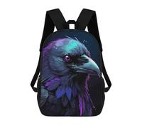 sinyumoney Mochila Escolar Infantil Impresa En 3D Crow Animal Wild Para Niños, Mochila De Viaje De Alta Capacidad, Mochila Informal Para Niños 17inch