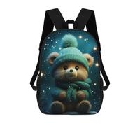sinyumoney Mochila Escolar Infantil Impresa En 3D Cute Bear in Winter Mochila Mochilas Deportivas Para Niños Y Niñas Mochila De Moda 17inch