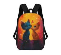 sinyumoney Mochila Escolar Infantil Impresa En 3D Cute Cat Couple Mochila Mochilas Deportivas Para Niños Y Niñas Mochila De Moda 17inch