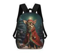 sinyumoney Mochila Escolar Infantil Impresa En 3D Cute Chihuahua Xmas Night Mochilas Para Libros Mochilas De Viaje Informales Mochila De Gran Capacidad Para Niños 17inch