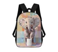 sinyumoney Mochila Escolar Infantil Impresa En 3D Cute Elephant with Toilet Paper Roll Mochila Escolar Infantil Mochilas De Viaje Mochilas De Moda Mochilas De Gran Capacidad 17inch