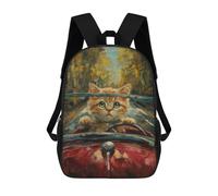 sinyumoney Mochila Escolar Infantil Impresa En 3D Cute Kitty Cabriolet Car Mochilas De Viaje De Alta Capacidad Para Niños Mochilas De Libros De Moda Mochila Escolar Infantil 17inch