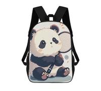 sinyumoney Mochila Escolar Infantil Impresa En 3D Cute Panda with Tennis Racket Mochila Mochilas Deportivas Para Niños Y Niñas Mochila De Moda 17inch