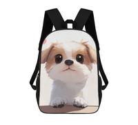 sinyumoney Mochila Escolar Infantil Impresa En 3D Cute Puppy Portrait Mochilas Para Libros Mochilas De Viaje Informales Mochila De Gran Capacidad Para Niños 17inch