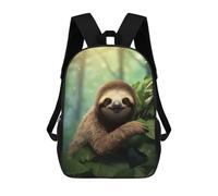sinyumoney Mochila Escolar Infantil Impresa En 3D Cute Sloth in The Wild Para Niños, Mochila De Viaje De Alta Capacidad, Mochila Informal Para Niños 17inch