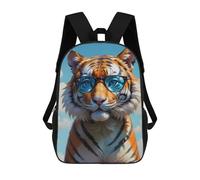 sinyumoney Mochila Escolar Infantil Impresa En 3D Cute Tiger in Sunglasses Mochila Escolar Infantil Mochilas De Viaje Mochilas De Moda Mochilas De Gran Capacidad 17inch