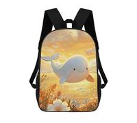 sinyumoney Mochila Escolar Infantil Impresa En 3D Cute Whale Field Mochila De Viaje De Alta Capacidad Para Libros Mochilas De Moda Para Niños Mochila Escolar Informal 17inch