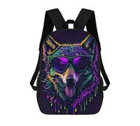 sinyumoney Mochila Escolar Infantil Impresa En 3D Cute Whimsical Wolf Mochilas Para Libros Mochilas De Viaje Informales Mochila De Gran Capacidad Para Niños 17inch