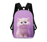sinyumoney Mochila Escolar Infantil Impresa En 3D Cute White Kitten Mochilas De Viaje De Alta Capacidad Para Niños Mochilas De Libros De Moda Mochila Escolar Infantil 17inch