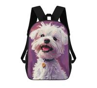 sinyumoney Mochila Escolar Infantil Impresa En 3D Cute White Puppy Painting Mochilas Para Libros Mochilas Escolares De Viaje De Alta Capacidad Para Niños/estudiantes/adultos 17inch