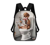sinyumoney Mochila Escolar Infantil Impresa En 3D Dachshund in The Bathroom Mochila Escolar Infantil Mochilas De Viaje Mochilas De Moda Mochilas De Gran Capacidad 17inch