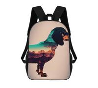 sinyumoney Mochila Escolar Infantil Impresa En 3D Dachshund Retro Mochila Mochilas Deportivas Para Niños Y Niñas Mochila De Moda 17inch