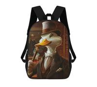 sinyumoney Mochila Escolar Infantil Impresa En 3D Dapper Duck Gentleman Smoking Pipe 17inch Para Niños, Mochila De Viaje De Alta Capacidad, Mochila Escolar De Moda Para Niños
