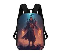 sinyumoney Mochila Escolar Infantil Impresa En 3D Dark Sorcerer with Flames Mochilas De Viaje De Alta Capacidad Para Niños Mochilas De Libros De Moda Mochila Escolar Infantil 17inch