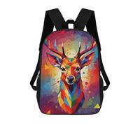 sinyumoney Mochila Escolar Infantil Impresa En 3D Deer Colorful Wpap Art Mochilas Para Libros Mochilas De Viaje Informales Mochila De Gran Capacidad Para Niños 17inch
