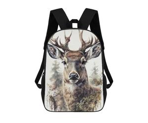 sinyumoney Mochila Escolar Infantil Impresa En 3D Deer Face Nature Animal Mochila Escolar Infantil Mochilas De Viaje Mochilas De Moda Mochilas De Gran Capacidad 17inch