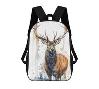 sinyumoney Mochila Escolar Infantil Impresa En 3D Deer Watercolor 17inch Para Niños, Mochila De Viaje De Alta Capacidad, Mochila Escolar De Moda Para Niños