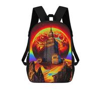 sinyumoney Mochila Escolar Infantil Impresa En 3D Desert Palace with Giant Planet Para Niños Mochilas De Viaje De Alta Capacidad Bolsas Para Libros Mochila Escolar Infantil Mochila 17inch