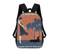 sinyumoney Mochila Escolar Infantil Impresa En 3D Dogs Make Me Happy Humans Mochilas De Moda Informales Mochilas Infantiles Mochila Informal Para Exteriores Bolsas De Viaje Bonitas 17inch