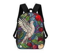 sinyumoney Mochila Escolar Infantil Impresa En 3D Dove Stained Glass Mochilas De Moda Informales Mochilas Infantiles Mochila Informal Para Exteriores Bolsas De Viaje Bonitas 17inch