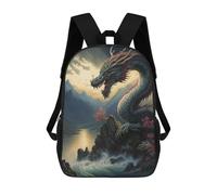sinyumoney Mochila Escolar Infantil Impresa En 3D Dragon by The Waterfall Para Niños, Mochila De Viaje De Alta Capacidad, Mochila Informal Para Niños 17inch