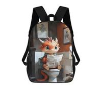 sinyumoney Mochila Escolar Infantil Impresa En 3D Dragon Reading on Toilet Mochilas Para Libros Mochilas De Viaje Informales Mochila De Gran Capacidad Para Niños 17inch
