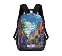 sinyumoney Mochila Escolar Infantil Impresa En 3D Dublin, Ireland Street View Illustration Mochila Mochilas Deportivas Para Niños Y Niñas Mochila De Moda 17inch