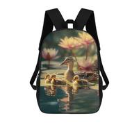 sinyumoney Mochila Escolar Infantil Impresa En 3D Duck And Ducklings in Lily Pond Mochila Escolar Infantil Mochilas De Viaje Mochilas De Moda Mochilas De Gran Capacidad 17inch