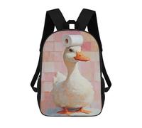 sinyumoney Mochila Escolar Infantil Impresa En 3D Duck with Toilet Paper Hat Mochilas Para Libros Mochilas Escolares De Viaje De Alta Capacidad Para Niños/estudiantes/adultos 17inch