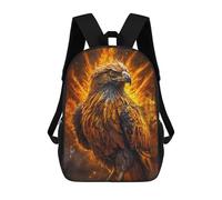 sinyumoney Mochila Escolar Infantil Impresa En 3D Eagle in Flames Para Niños, Mochila De Viaje De Alta Capacidad, Mochila Informal Para Niños 17inch