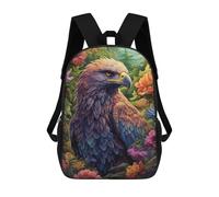 sinyumoney Mochila Escolar Infantil Impresa En 3D Eagle in Flowers Art Print 17inch Para Niños, Mochila De Viaje De Alta Capacidad, Mochila Escolar De Moda Para Niños