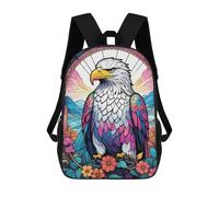 sinyumoney Mochila Escolar Infantil Impresa En 3D Eagle Stained Glass Mochilas De Moda Informales Mochilas Infantiles Mochila Informal Para Exteriores Bolsas De Viaje Bonitas 17inch