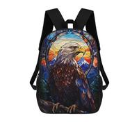 sinyumoney Mochila Escolar Infantil Impresa En 3D Eagle Stained Glass Para Niños, Mochila De Viaje De Alta Capacidad, Mochila Informal Para Niños 17inch