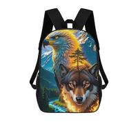 sinyumoney Mochila Escolar Infantil Impresa En 3D Eagle Wolf Mountain Landscape Mochila Escolar Infantil Mochilas De Viaje Mochilas De Moda Mochilas De Gran Capacidad 17inch