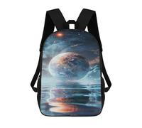 sinyumoney Mochila Escolar Infantil Impresa En 3D Earth Reflection in Water 17inch Para Niños, Mochila De Viaje De Alta Capacidad, Mochila Escolar De Moda Para Niños