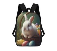 sinyumoney Mochila Escolar Infantil Impresa En 3D Easter Basket with Bunny-4 Para Niños, Mochila De Viaje De Alta Capacidad, Mochila Informal Para Niños 17inch