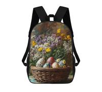 sinyumoney Mochila Escolar Infantil Impresa En 3D Easter Eggs in Basket Mochila Mochilas Deportivas Para Niños Y Niñas Mochila De Moda 17inch