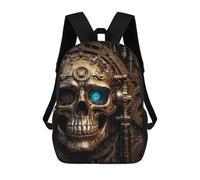 sinyumoney Mochila Escolar Infantil Impresa En 3D Eerie Steampunk Skull 17inch Para Niños, Mochila De Viaje De Alta Capacidad, Mochila Escolar De Moda Para Niños