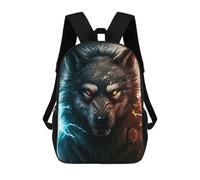 sinyumoney Mochila Escolar Infantil Impresa En 3D Electric Wolf Portrait Mochila Mochilas Deportivas Para Niños Y Niñas Mochila De Moda 17inch