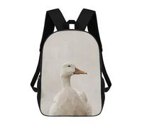 sinyumoney Mochila Escolar Infantil Impresa En 3D Elegant White Duck Portrait Mochila Escolar Infantil Mochilas De Viaje Mochilas De Moda Mochilas De Gran Capacidad 17inch