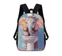 sinyumoney Mochila Escolar Infantil Impresa En 3D Elephant on Toilet with Toilet Paper Mochilas Para Libros Mochilas De Viaje Informales Mochila De Gran Capacidad Para Niños 17inch