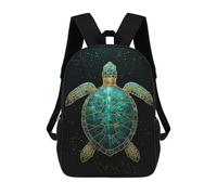 sinyumoney Mochila Escolar Infantil Impresa En 3D Emerald Turtle with Golden Accents Mochila Mochilas Deportivas Para Niños Y Niñas Mochila De Moda 17inch