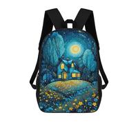 sinyumoney Mochila Escolar Infantil Impresa En 3D Enchanted Forest Cottage 17inch Para Niños, Mochila De Viaje De Alta Capacidad, Mochila Escolar De Moda Para Niños