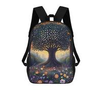 sinyumoney Mochila Escolar Infantil Impresa En 3D Enchanted Forest Tree in Pointillist Style Mochila Mochilas Deportivas Para Niños Y Niñas Mochila De Moda 17inch