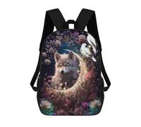 sinyumoney Mochila Escolar Infantil Impresa En 3D Enchanted Wolf Garden Mochilas De Viaje De Alta Capacidad Para Niños Mochilas De Libros De Moda Mochila Escolar Infantil 17inch