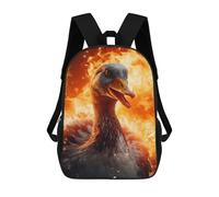 sinyumoney Mochila Escolar Infantil Impresa En 3D Evil Goose Fire Flames 17inch Para Niños, Mochila De Viaje De Alta Capacidad, Mochila Escolar De Moda Para Niños